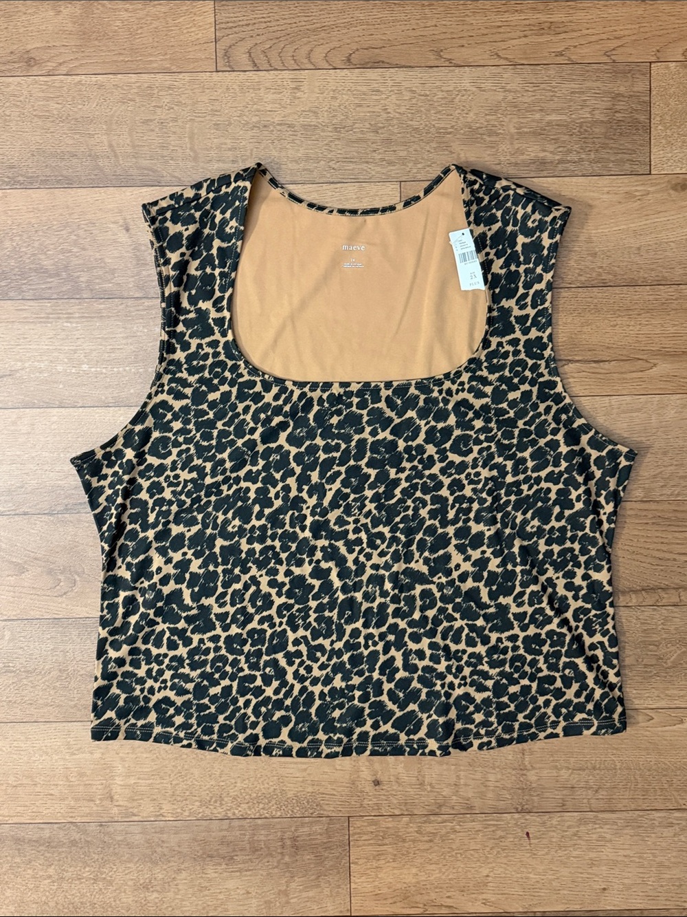 Maeve Leopard Print Tank Top in Black and Tan